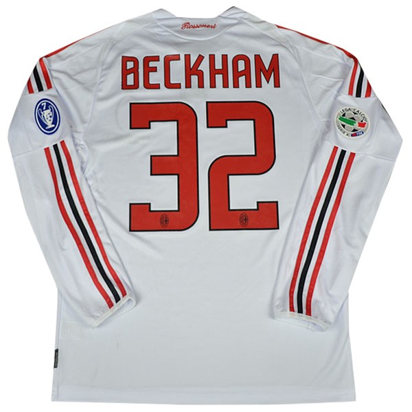 Camiseta Milan Beckham Segunda equipo ML NO.32 Retro 2008-09 Blanco